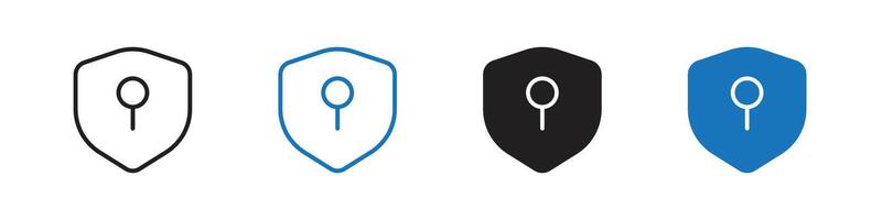 Security icon set outline vector
