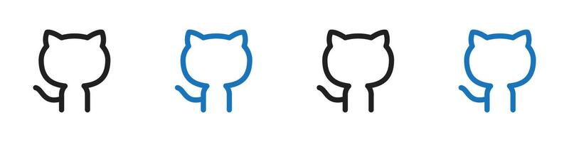 Github icon set outline vector