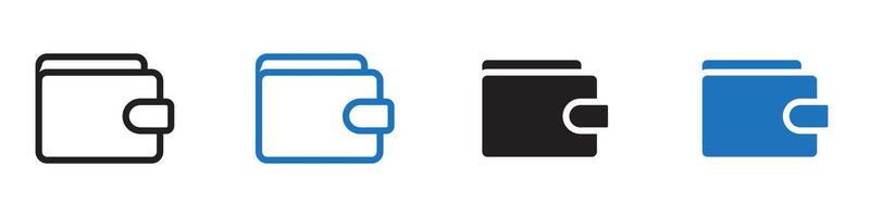wallet icon set outline vector