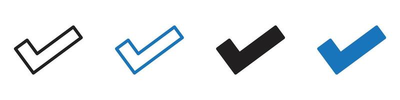 Check mark icon set outline vector