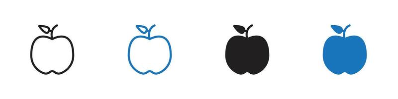 Apple icon set outline vector