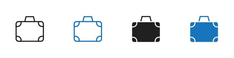 Briefcase icon set outline vector