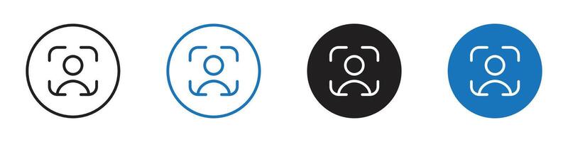 User scan icon set outline vector