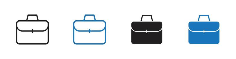 Briefcase icon set outline vector