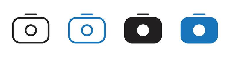Camera icon set outline vector