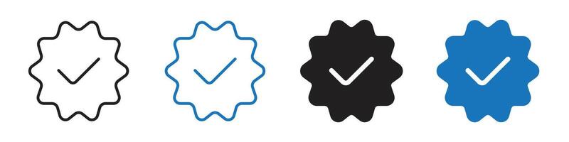 Verified icon set outline vector