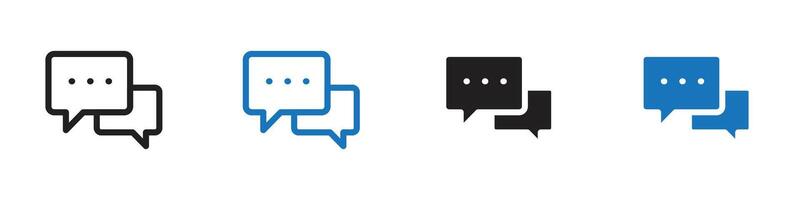 Chat icon set outline vector