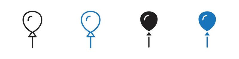 Balloon icon set outline vector