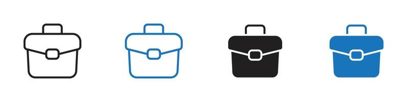 Briefcase icon set outline vector