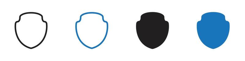 Shield icon set outline vector