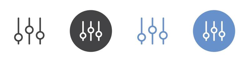 Settings icon Flat set in black and white color vector