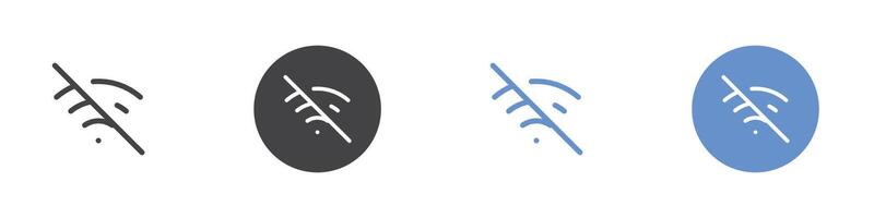 No internet icon Flat set in black and white color vector