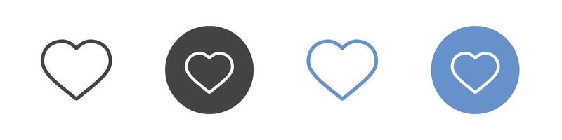 Like icon Flat set in black and white color vector