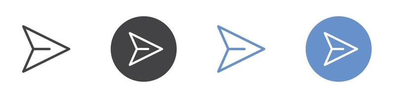 Send icon Flat set in black and white color vector
