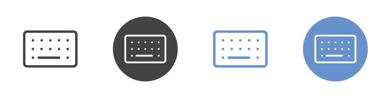 Keyboard icon Flat set in black and white color vector
