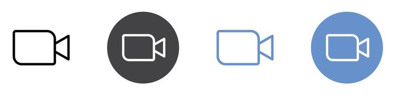camera icon Flat set in black and white color vector