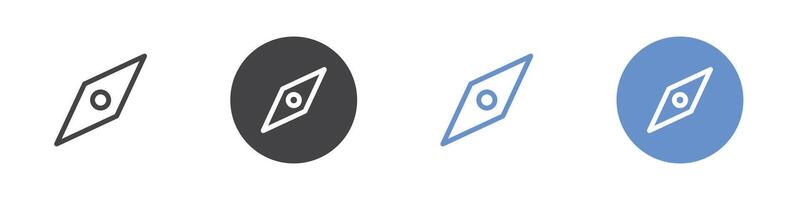 Explore icon Flat set in black and white color vector