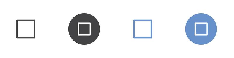 Stop icon Flat set in black and white color vector