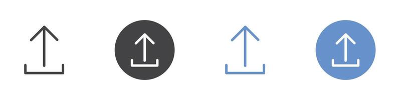 upload icon Flat set in black and white color vector