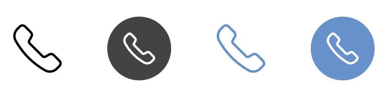 phone call icon Flat set in black and white color vector