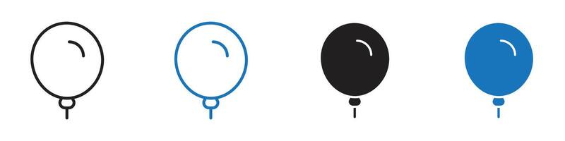Balloon icon set outline vector