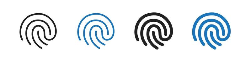 Fingerprint icon set outline vector
