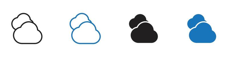 Clouds icon set outline vector