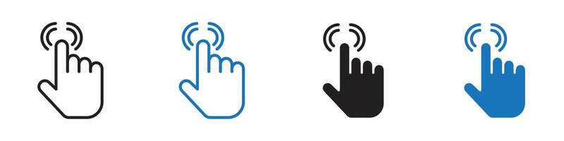 Click icon set outline vector