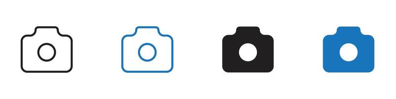 Camera icon set outline vector