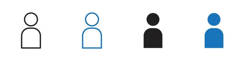 User icon set outline vector