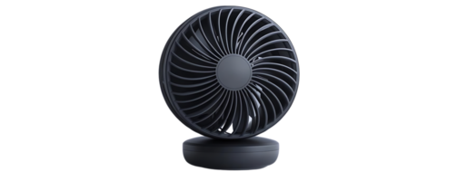 Black Portable Desk Fan with Transparent Background, Ideal for Home and Office Cooling png