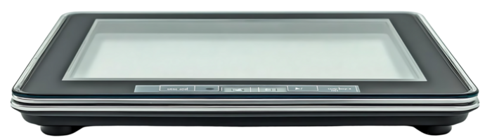 Digital Kitchen Scale with Glass Top and Transparent Background, Sleek and Modern Design for Precise Measurements png