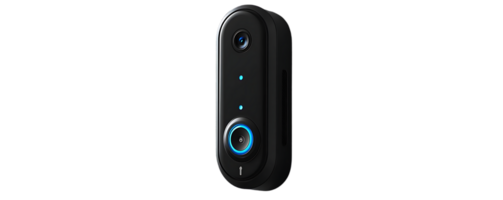 Smart Doorbell with HD Camera, Night Vision, and Two-Way Audio, Offering Secure Home Monitoring with a Transparent Background. png