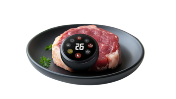 Smart Meat Thermometer Monitors Internal Temperature and Notifies You When Your Steak is Cooked to Perfection with a Transparent Background png