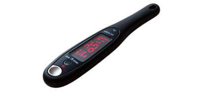 Digital Thermometer Measures Temperature with Accurate Readings on a Black Background png