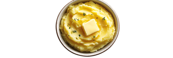 Creamy Mashed Potatoes with Butter and Thyme, a Delicious Side Dish with a Transparent Background png