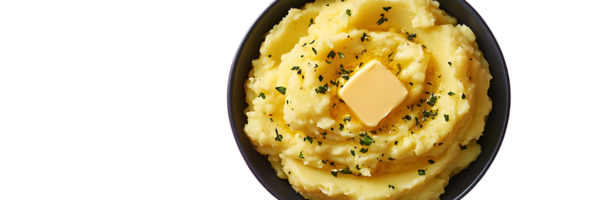Creamy Mashed Potatoes with Butter and Parsley, A Classic Side Dish with a Transparent Background png