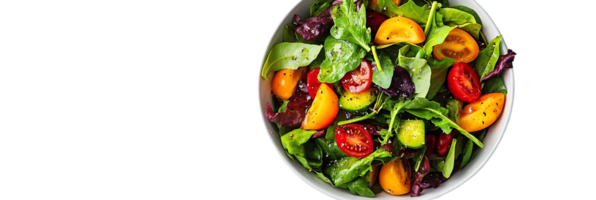 Fresh and Vibrant Salad with Cherry Tomatoes, Cucumber, and Spinach on a Transparent Background png