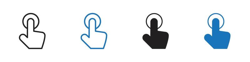 Click icon set outline vector