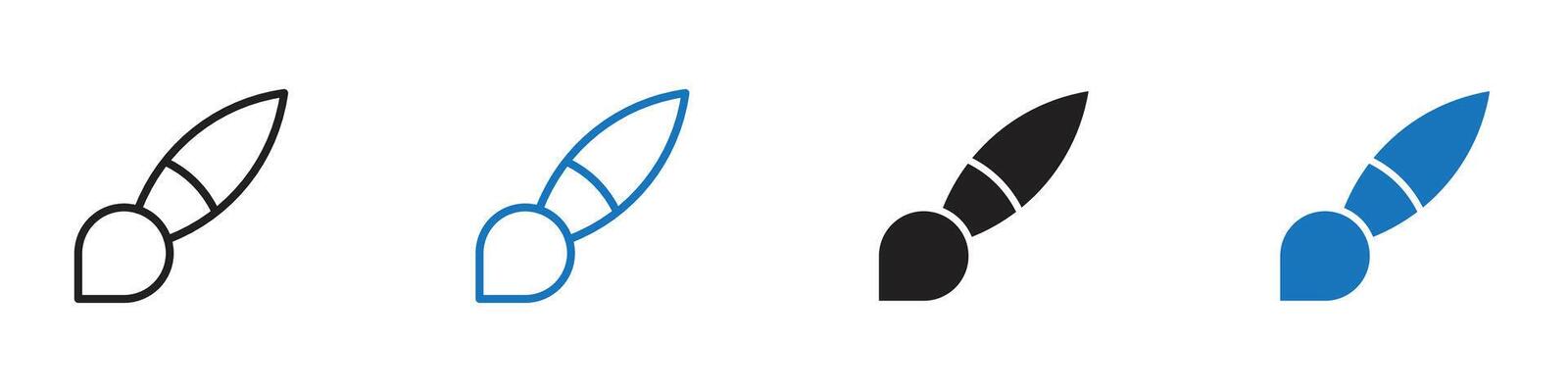 Brush icon set outline