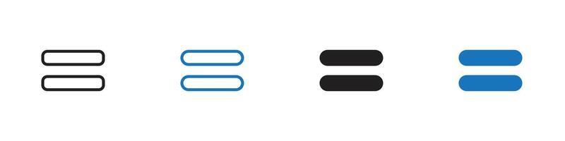 Equal icon set outline vector