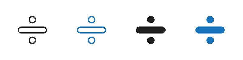 Divide icon set outline vector