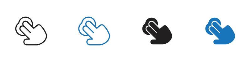 Double click icon icon set outline vector