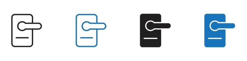 Door lock icon set outline vector
