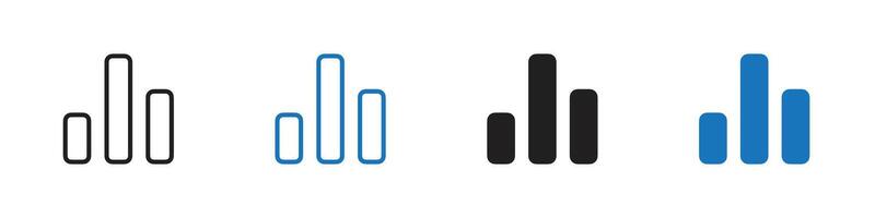 Chart icon set outline vector