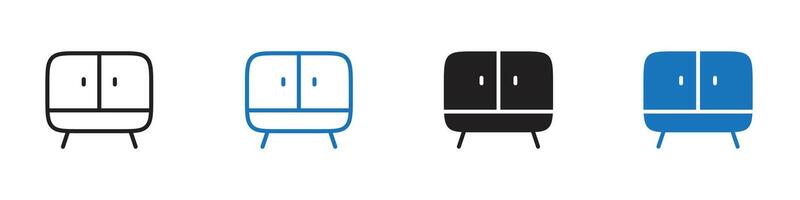 Cabinet icon set outline vector