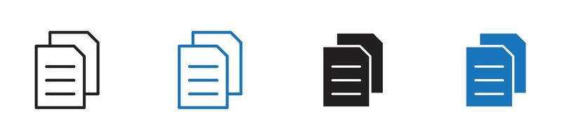 Documents icon set outline vector