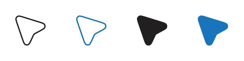 Cursor icon set outline vector