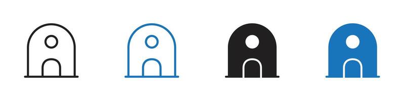 Cottage icon set outline vector