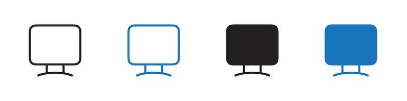 Computer icon set outline vector